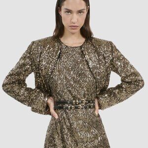 The Kooples Gold Sequins Blazer, Size FR 2 / US 6 NWT